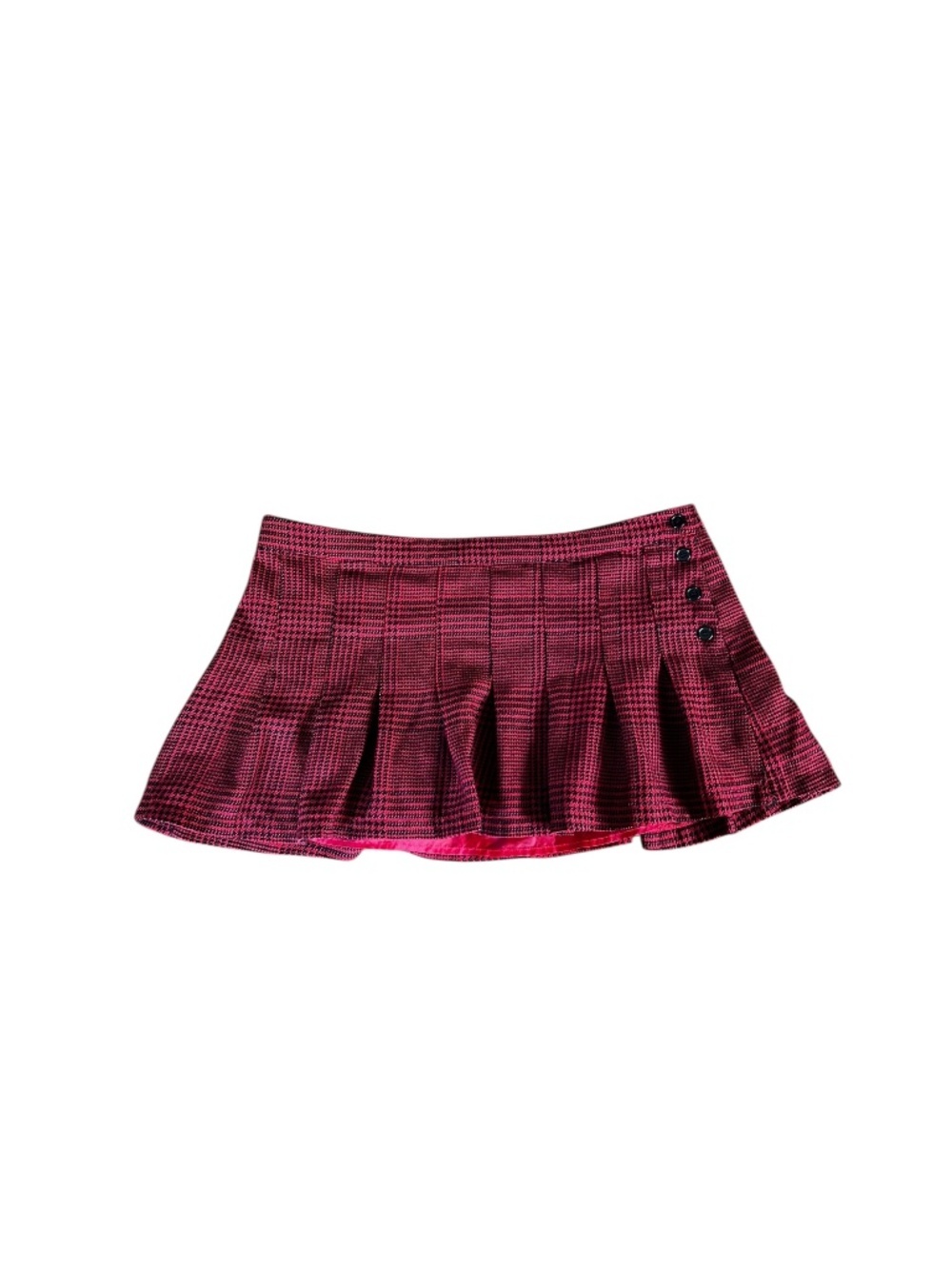 Y2K Red Plaid Ultra Mini Skirt Pleated Size 17 Miley Cyrus x Max Azria